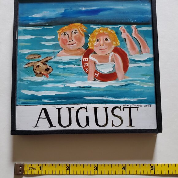 Nancy Thomas 2003 August Plaque from Children's Series (Beach) - Picture 3 of 8
